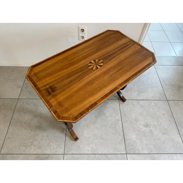Late Biedermeier Table in Walnut For Sale - Image 4 of 10