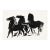 Black Horses Art Print, Vintage Equine Drawing Reproduction, 60" X 40" For Sale