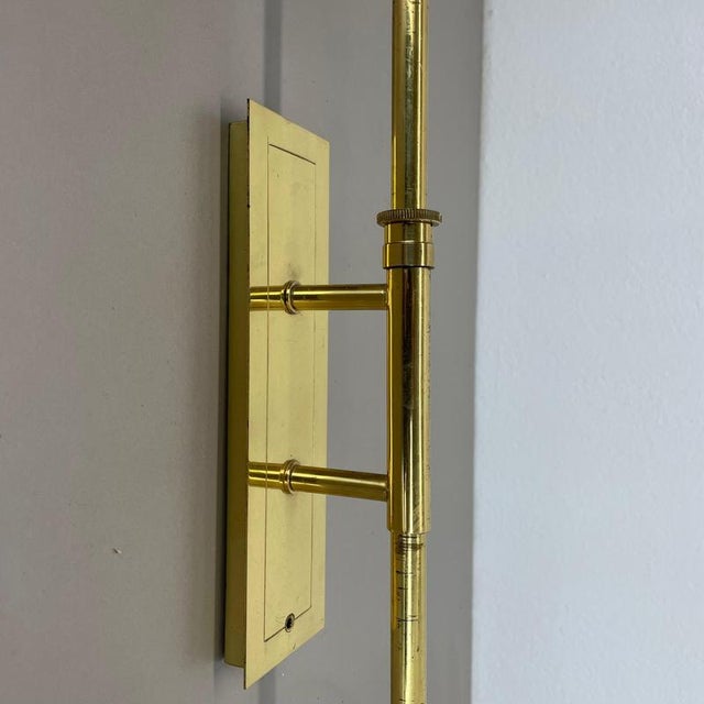 Large Adjustable Brass Wall Light in the style of Stilnovo, Italy, 1950s For Sale - Image 12 of 18