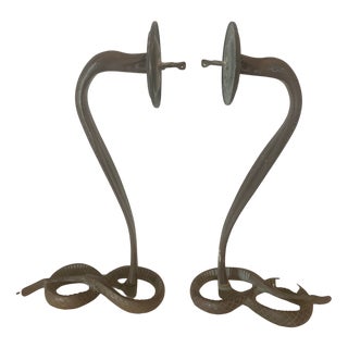Bronze Wall Sconces with Snake, Set of 2 For Sale