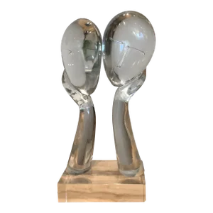 Loredano Rosin Murano Glass Sculpture “Two Faces”