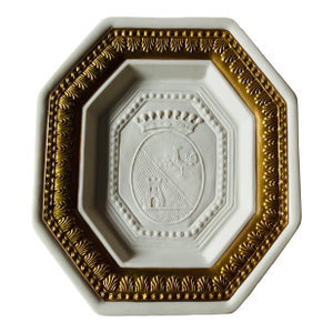 Italian Bisque Porcelain Grand Tour Style Plaque With Gilt Border | Italy, Mid-20th C.