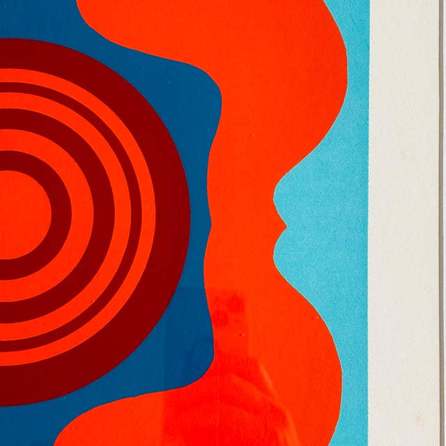 Metal Vintage Geometric Abstract Serigraph by Cabello For Sale - Image 7 of 15