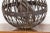 Bronze Indian Vintage Spherical Iron Light Fixture with Concentric Rings and Patina For Sale - Image 8 of 12