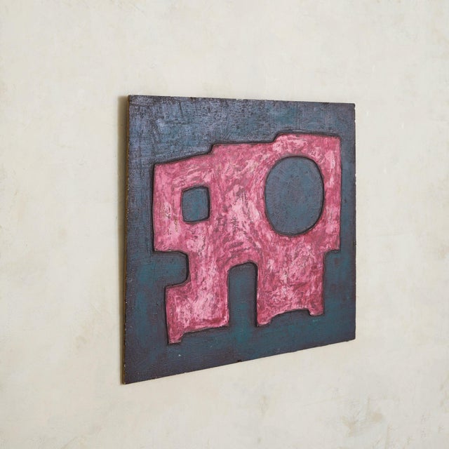 Mid-Century Modern Alessandro Bonato, Abstract Acrylic on Wood Painting, 1971 For Sale - Image 3 of 11