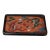 Vintage Ebony Wood Rectangular Tray With Cloisonné Double Dragon Panel For Sale