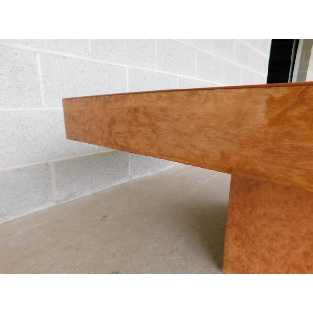 Custom Italian Burl Wood Art Deco Influence 2 Pc Cocktail Table 42" X 42" For Sale - Image 11 of 18