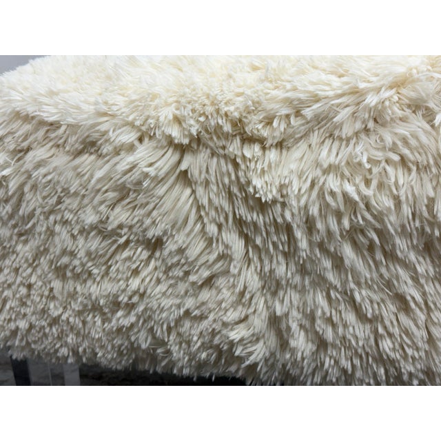 Skyline Furniture Faux Fur Ottoman For Sale In San Francisco - Image 6 of 12