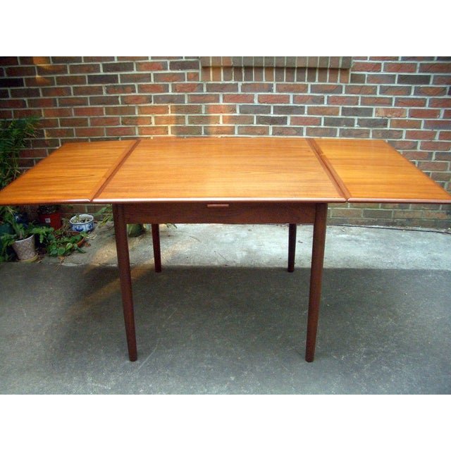 Danish Modern Teak Draw Leaf Dining Table Chairish