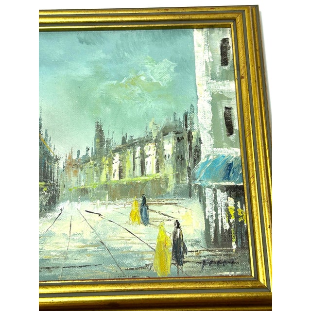 1950s Paris Street Scene Oil Paintings – Signed Cityscape Pair For Sale - Image 4 of 12