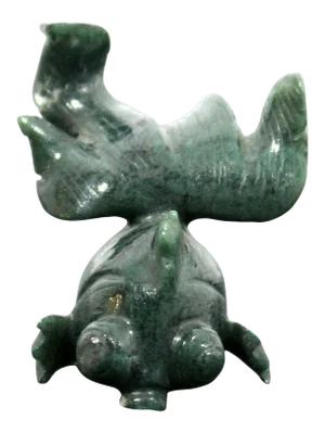 Small Nephite Green Jade Stone Aquatic Koi Fish Table Sculpture