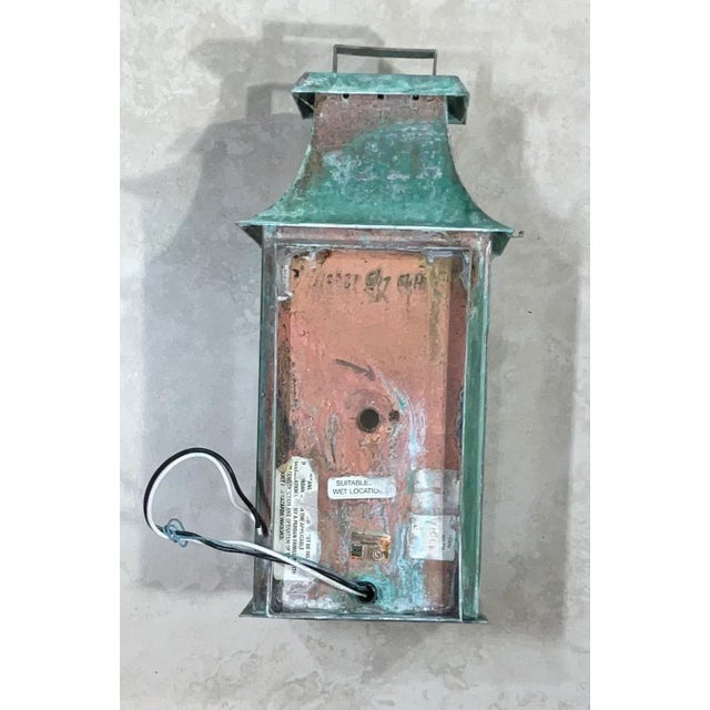 American Single Wall Hanging Copper Lantern For Sale - Image 3 of 10