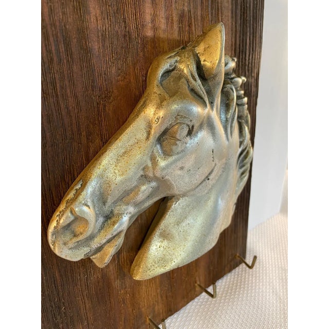 Mid 20th Century Mid 20th Century Pewter Horse Head Sculpture Key Holder For Sale - Image 5 of 13