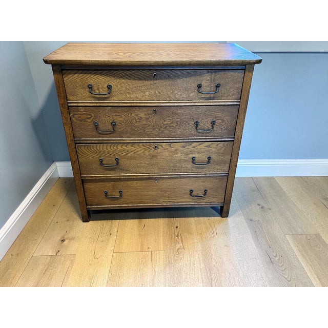 Early 1900s Solid Wood Dresser - 4 Drawers - Farmhouse Storage For Sale - Image 12 of 17