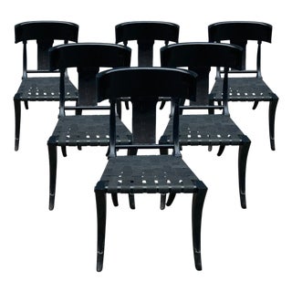 1980s Vintage Klismos Dining Chairs - Set of 6 For Sale