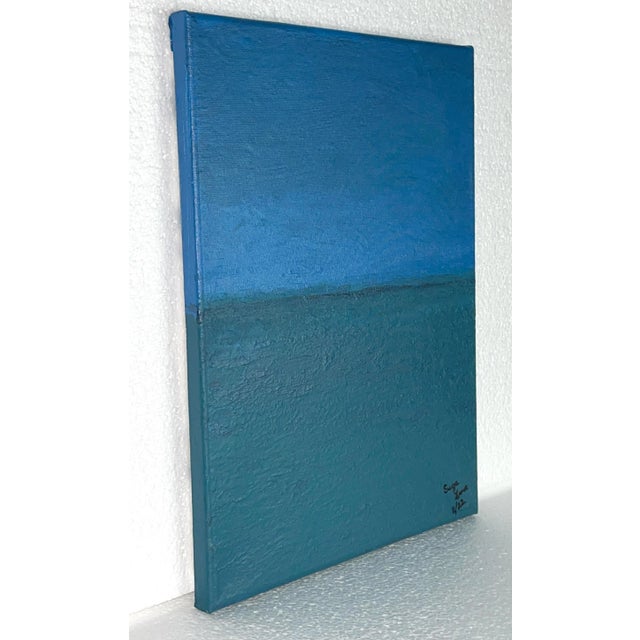 Blue Blue Green Water Seascape Original Painting H2o #107 For Sale - Image 8 of 12