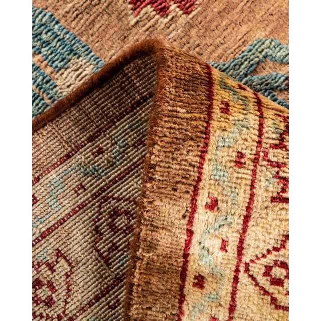 Eclectic Hand Knotted Area Rug, Yellow - 9' 0" x 11' 10" For Sale In New York - Image 6 of 9