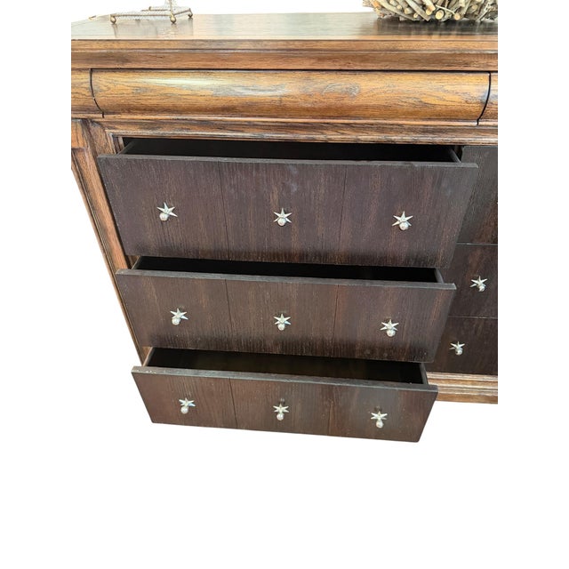 Bernhardt Large Dresser and Matching Round Mirror For Sale - Image 12 of 17