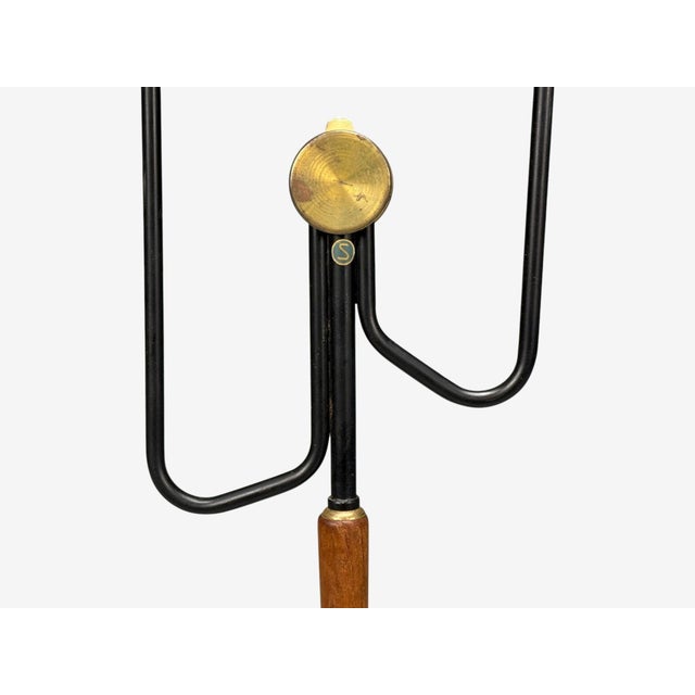Möllers Armatur Eskilstuna, Floor Lamp, Lacquered Metal, Teak, Sweden, 1950s For Sale - Image 12 of 12