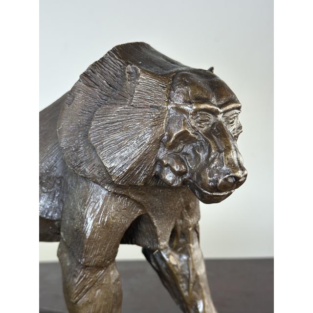 Metal Bronze Baboon in the style of Rembrandt Bugatti for Bubian, 2000s For Sale - Image 7 of 13