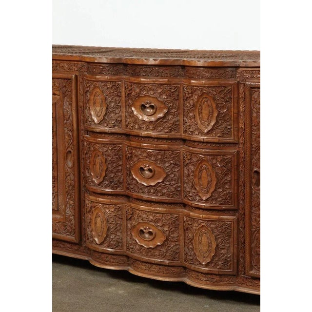 19th-Century Javanese Hand-Carved Wood Sideboard With Claw Feet For Sale - Image 11 of 12