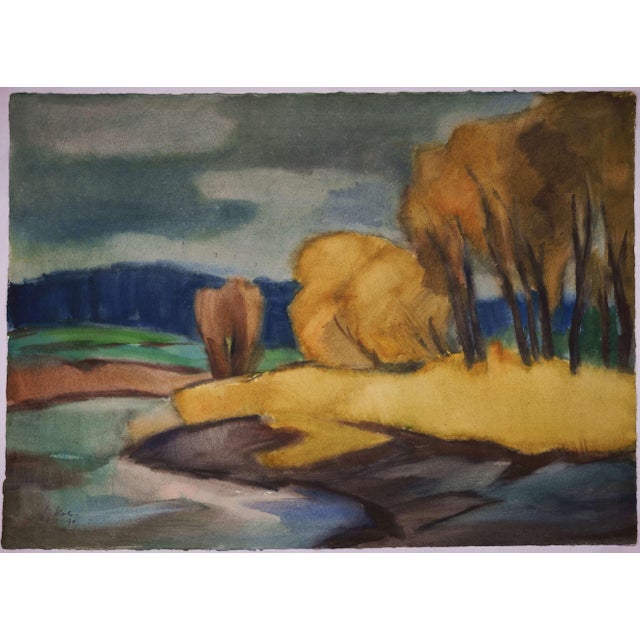 Fritz Kohlstädt, An der Hunte bei Oldenburg, 1990, Watercolor For Sale - Image 4 of 6