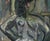 Bay Area Expressionist Standing Nude from Behind in Oil on Cardboard Standing nude woman from behind by Honora Berg...