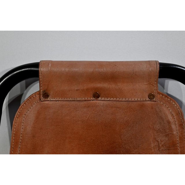 Set of Metal and Leather Chairs, 1960 For Sale - Image 10 of 18