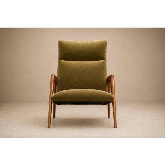 Brazilian Modern Armchair in Pau Marfim & Green Mohair, Pierre Weckx, 1950s For Sale - Image 13 of 15