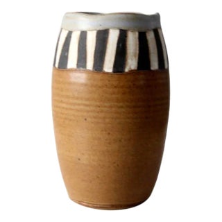 Vintage Signed Studio Pottery Vase For Sale
