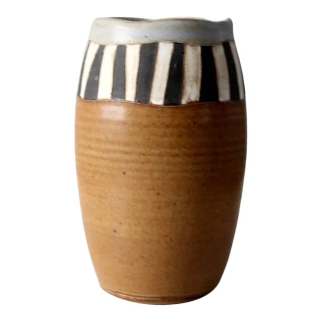Vintage Signed Studio Pottery Vase For Sale