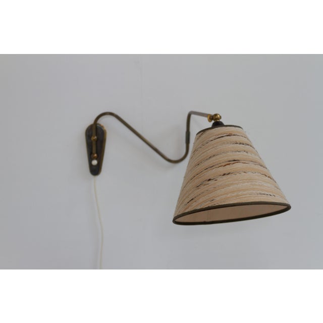 Danish Articulating Brass Wall Light, Denmark, 1940s For Sale - Image 15 of 18