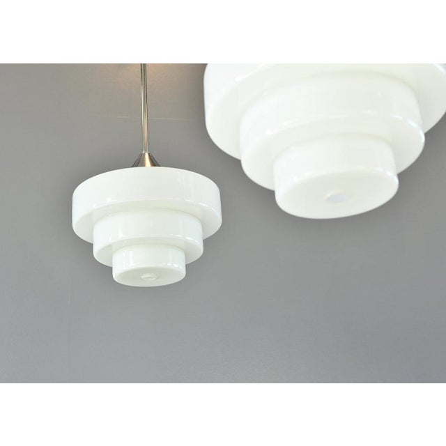 White Art Deco Opaline Light by Edison, 1930s For Sale - Image 8 of 11