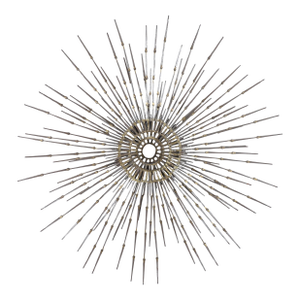 Vintage Brutalist “Starburst” Metal Wall Sculpture by A. Duerst, Signed