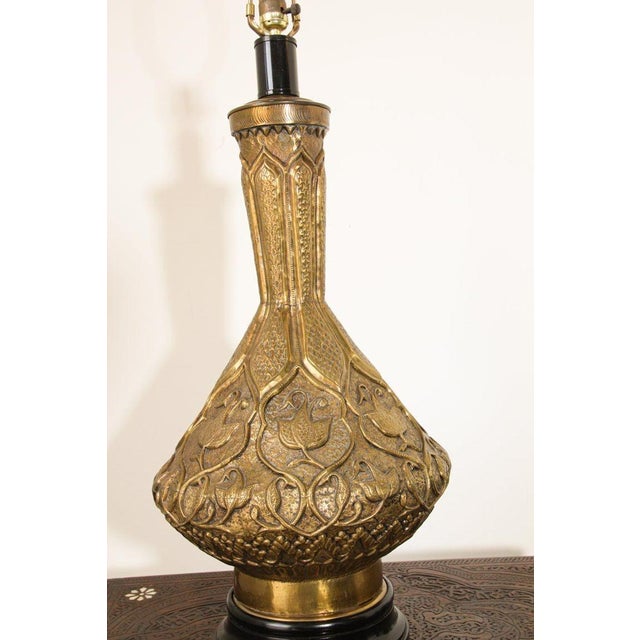 Moorish Mughal Indo Persian Islamic Brass Table Lamp For Sale - Image 18 of 18