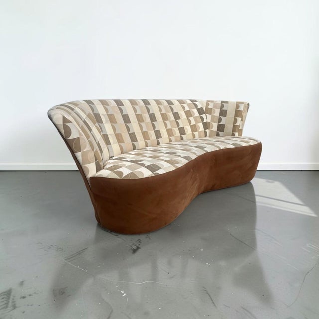 Weiman Style Modern Curved Full-Back Sofa For Sale - Image 9 of 10