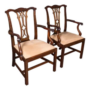 1890's Pair of Antique Morning Room Elbow Chairs