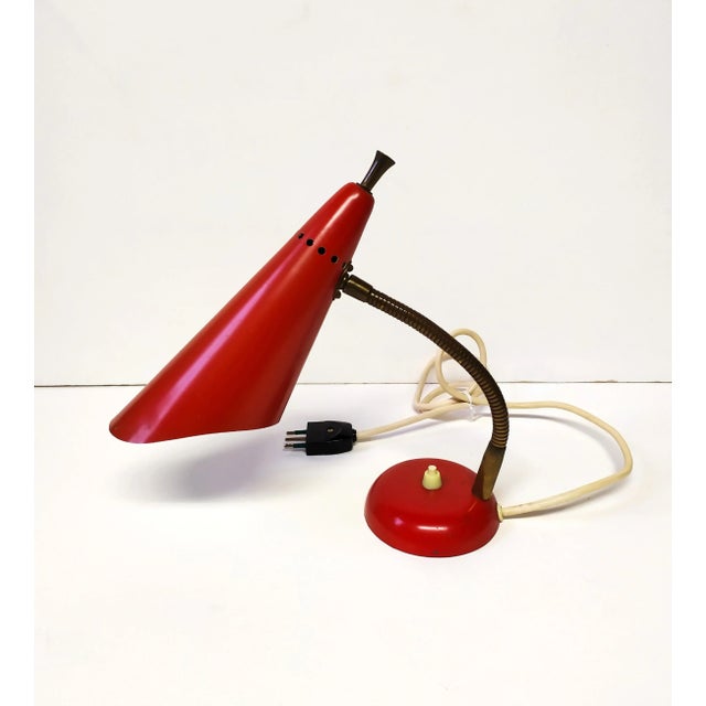 Mid-Century Modern Mid-Century Italian Red Table Lamp, 1950s For Sale - Image 3 of 7
