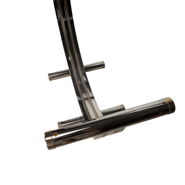 Vintage Chrome & Brass Dining Table Base Attributed to Romeo Rega 1970s For Sale - Image 12 of 13