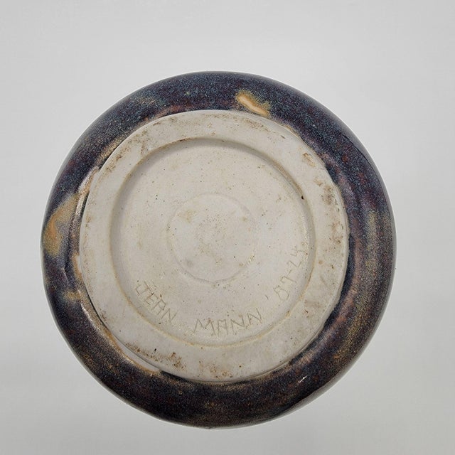 1980s Vintage Jean Mann Signed Art Pottery Vase For Sale - Image 5 of 10
