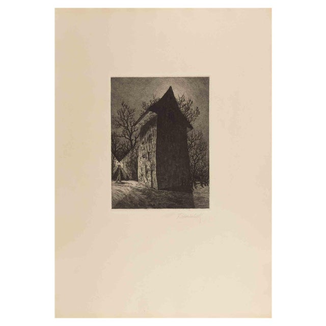 Fritz Schwimbeck, Verlassene Muhle, Etching, 1918 For Sale