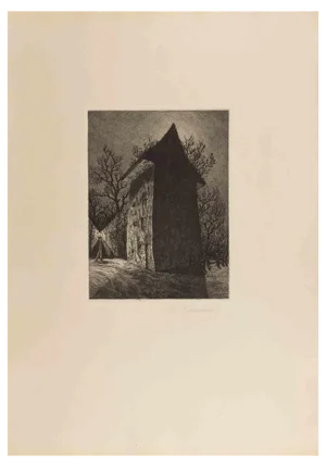 Fritz Schwimbeck, Verlassene Muhle, Etching, 1918