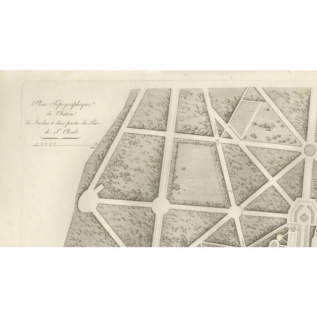 Paper Louis-Pierre Baltard, Plan of the Château and Gardens of Saint-Cloud, 1803, Engraving For Sale - Image 7 of 10