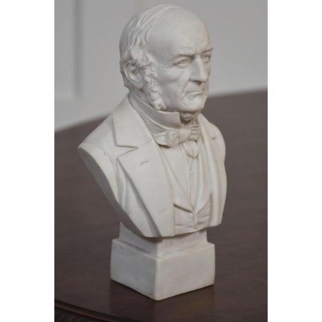 Parian Bust of William Ewart Gladstone in Porcelain & Marble, 1890s For Sale - Image 3 of 6