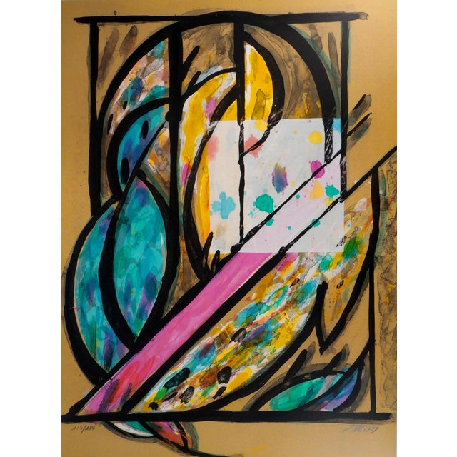 Jacques Poli, Couple of Parakeets, 1989, Original Lithograph For Sale