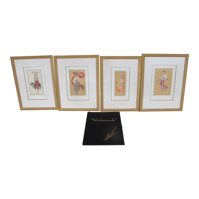 Erte Romain De Tirtoff Scheherzade Suite Art Deco Signed Serigraph Set of 4 For Sale