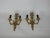 A pair of palace style wall lamps. The set is made entirely of brass, the cover on the frame is also brass varnished. They...