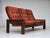 1970s Danish 3-Seater Sofa in Red Velour and Oak, 1970s For Sale - Image 5 of 17