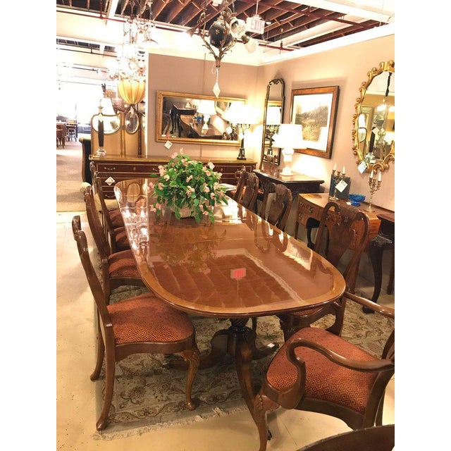 Set Of Ten Queen Anne Style Dining Chairs Pair Of Arm And Eight