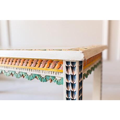 Vintage Hand Carved and Painted Scandinavian Style Coffee Table For Sale - Image 14 of 16